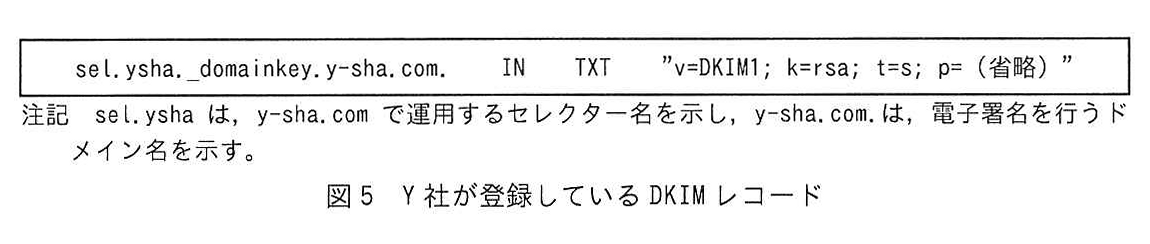 図5 Y社が登録している DKIM レコード