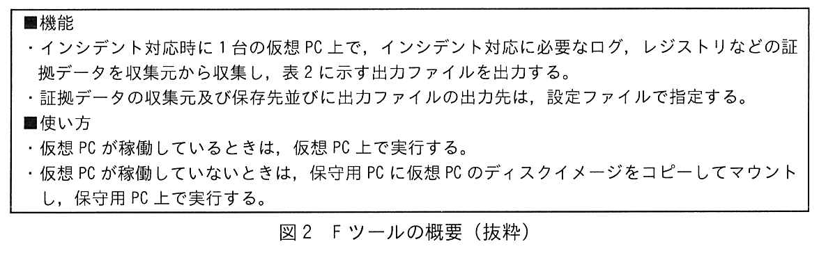 図2 Fツールの概要(抜粋)